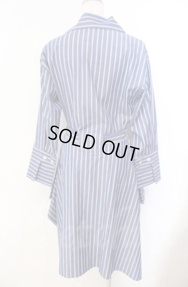 画像4: ヴィヴィアンウエストウッド 中古 / ストライプシャツドレス M ブルー  O-25-11-09-055-op-YM-OS (4)