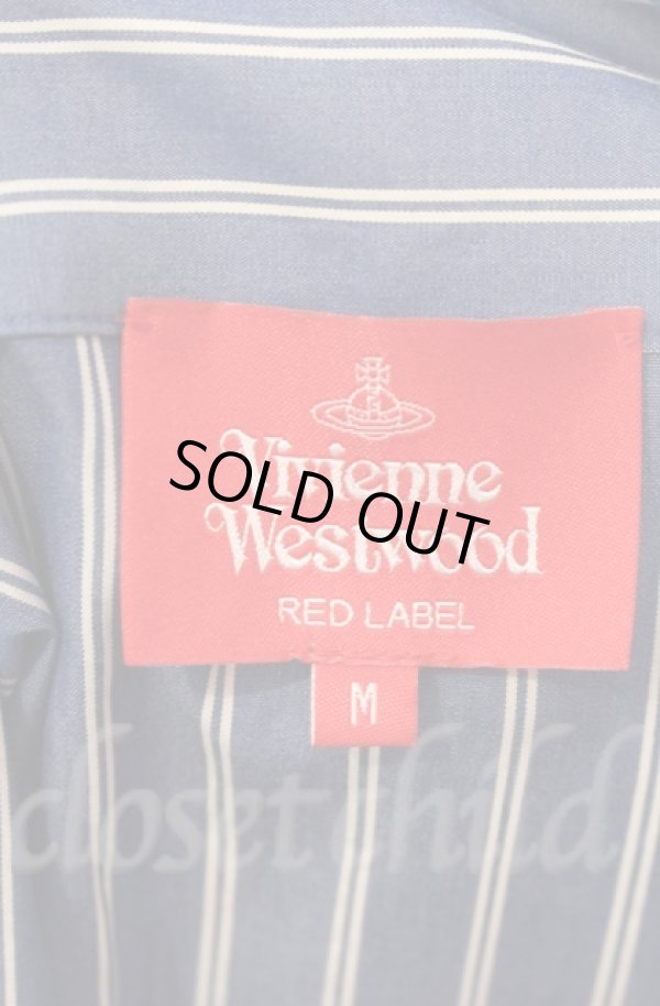 画像5: ヴィヴィアンウエストウッド 中古 / ストライプシャツドレス M ブルー  O-25-11-09-055-op-YM-OS (5)