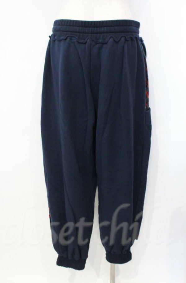 画像4: ヴィヴィアンウエストウッド 中古 / タータンブロッキング裏毛起毛パンツ 00 ネイビーｘタータン  O-25-11-09-064-pa-YM-OS (4)