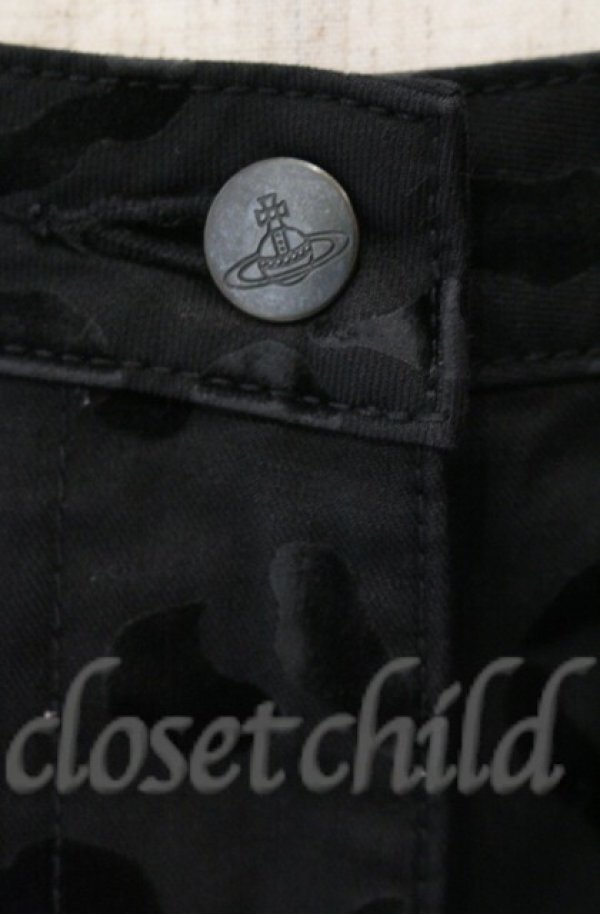 画像2: ヴィヴィアンウエストウッド 中古 / レオパードジャガードショートパンツ 1 ブラック  O-25-11-09-066-pa-IG-OS (2)