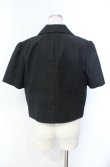 画像4: ヴィヴィアンウエストウッド 中古 / ハイカウントコンパクトギャバラウンドカラー半袖ジャケット 01 ブラック  O-25-11-09-007-jc-IG-OS (4)
