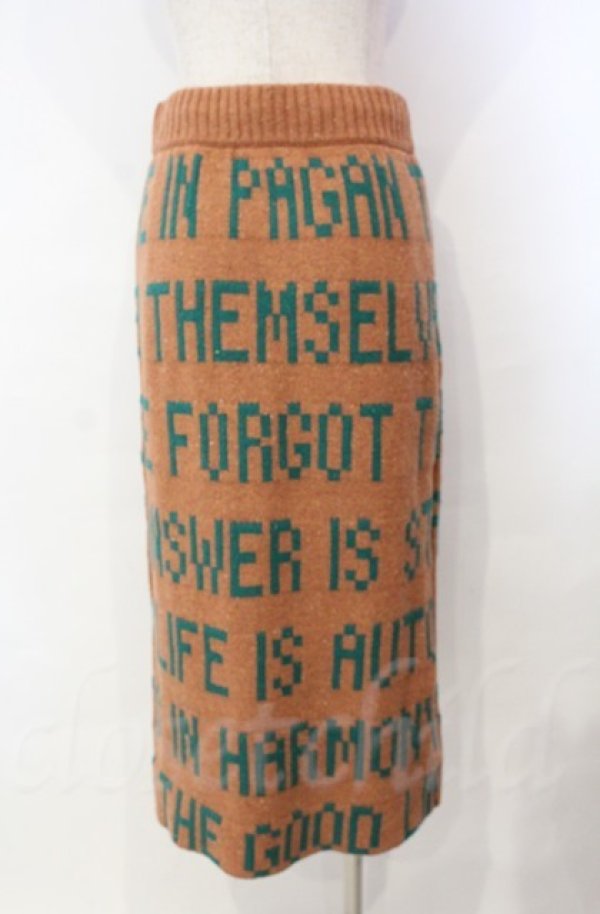 画像4: ヴィヴィアンウエストウッド 中古 / GAIA KNIT チューブスカート（ガイア ニット） 00 オレンジ×グリーン  O-25-11-09-071-sk-IG-OS (4)