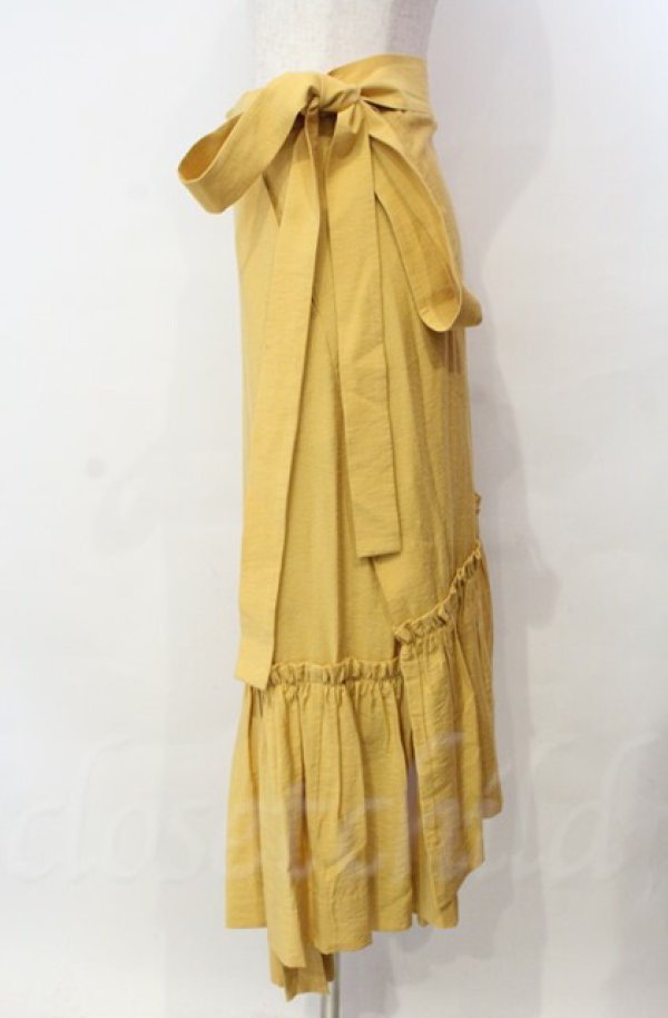 画像2: ヴィヴィアンウエストウッド 中古 / ラップスカート 00 イエロー  O-25-11-09-072-sk-IG-OS (2)
