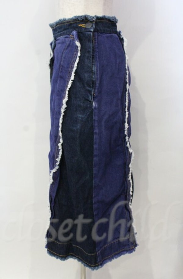 画像3: ヴィヴィアンウエストウッド 中古 / ローエッジデニムプリーツスカート 02 インディゴ  O-25-11-09-073-sk-IG-OS (3)