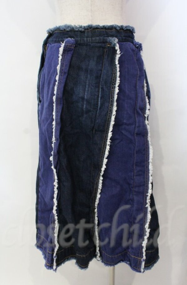画像4: ヴィヴィアンウエストウッド 中古 / ローエッジデニムプリーツスカート 02 インディゴ  O-25-11-09-073-sk-IG-OS (4)