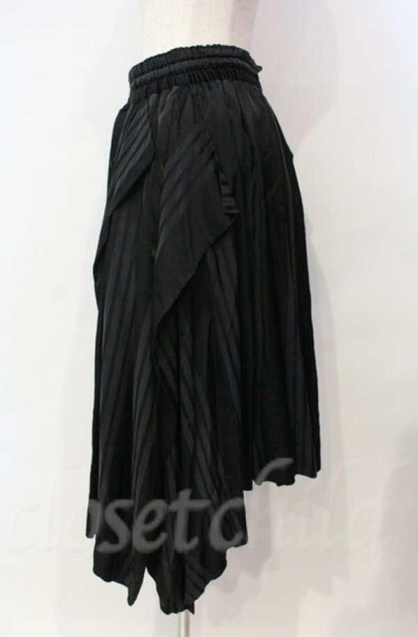 画像3: ヴィヴィアンウエストウッド 中古 / ストライプサテインスカート 00 ブラック  O-25-11-09-076-sk-IG-OS (3)