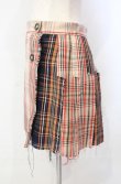 画像3: ヴィヴィアンウエストウッド 中古 / カットオフプリーツラップスカート 38 ベージュ×オレンジチェック  O-25-11-09-077-sk-IG-OS (3)