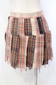 画像4: ヴィヴィアンウエストウッド 中古 / カットオフプリーツラップスカート 38 ベージュ×オレンジチェック  O-25-11-09-077-sk-IG-OS (4)