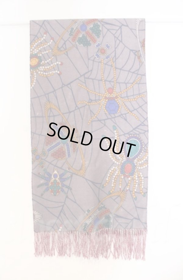 画像2: ヴィヴィアンウエストウッド 中古 / ジュエリープリントストール  グレー×マルチ  O-25-11-09-080-gd-IG-OS (2)