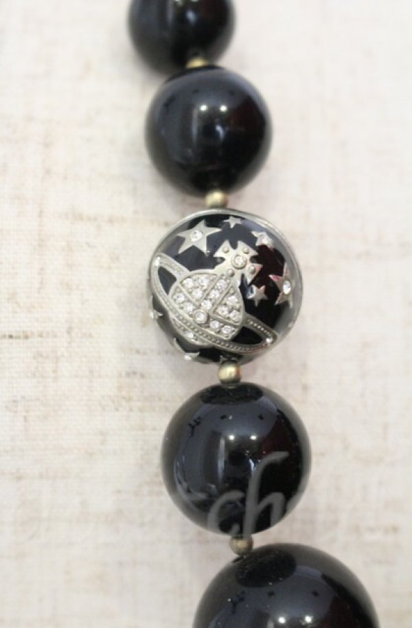 画像2: ヴィヴィアンウエストウッド 中古 / Giant Beads ネックレス  ブラックｘシルバー  O-25-11-09-081-ac-YM-OS (2)