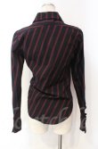 画像4: ヴィヴィアンウエストウッド 中古 / ストライプドランクンシャツ S ワイン×ブラック  O-25-11-09-008-bl-IG-OS (4)