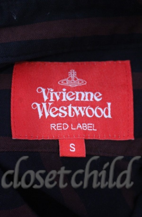 画像5: ヴィヴィアンウエストウッド 中古 / ストライプドランクンシャツ S ワイン×ブラック  O-25-11-09-008-bl-IG-OS (5)