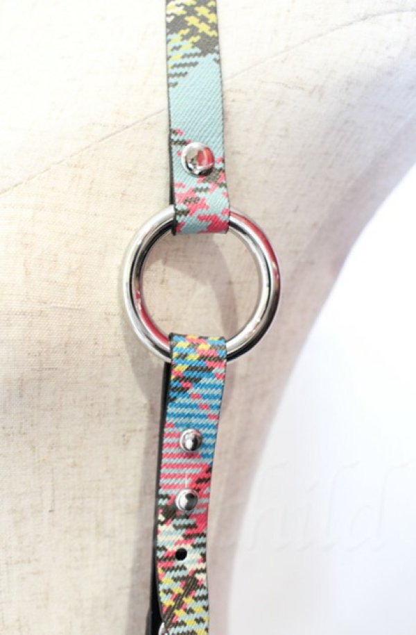 画像2: ヴィヴィアンウエストウッド 中古 / BIOGREEN SAFFIANO PRINTED ハーネスベルト（バイオグリーンサフィアーノ） S マックアンディタータン  O-25-11-09-089-gd-YM-OS (2)