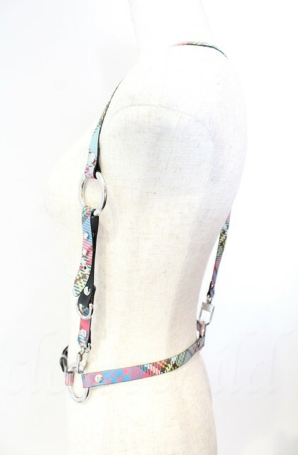 画像3: ヴィヴィアンウエストウッド 中古 / BIOGREEN SAFFIANO PRINTED ハーネスベルト（バイオグリーンサフィアーノ） S マックアンディタータン  O-25-11-09-089-gd-YM-OS (3)