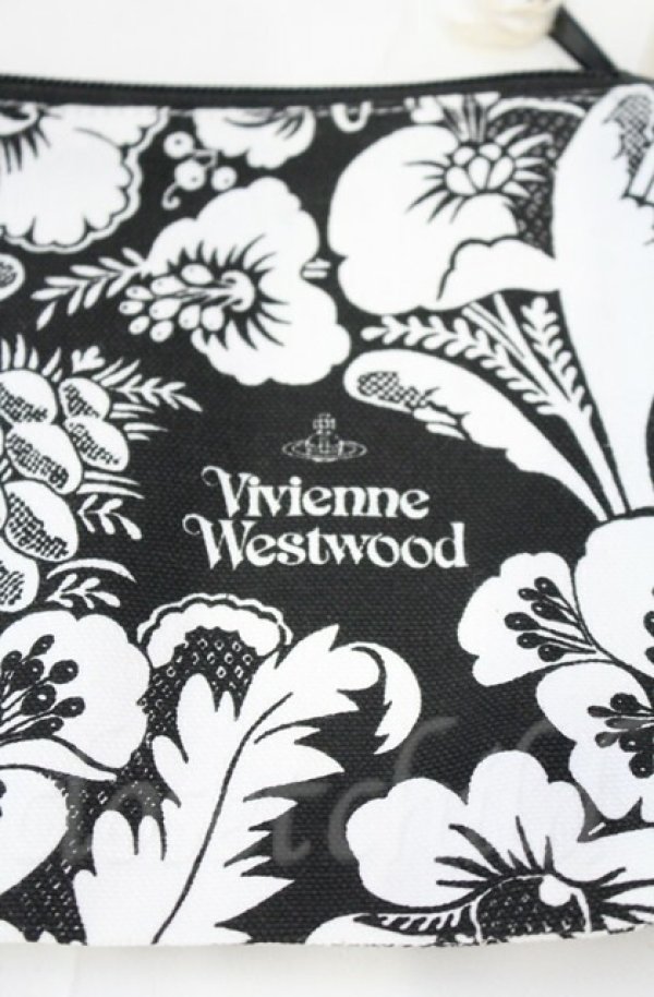 画像2: ヴィヴィアンウエストウッド 中古 / BOTTOM GUSSETポーチ  ホワイト×ブラック  O-25-11-09-090-gd-IG-OS (2)