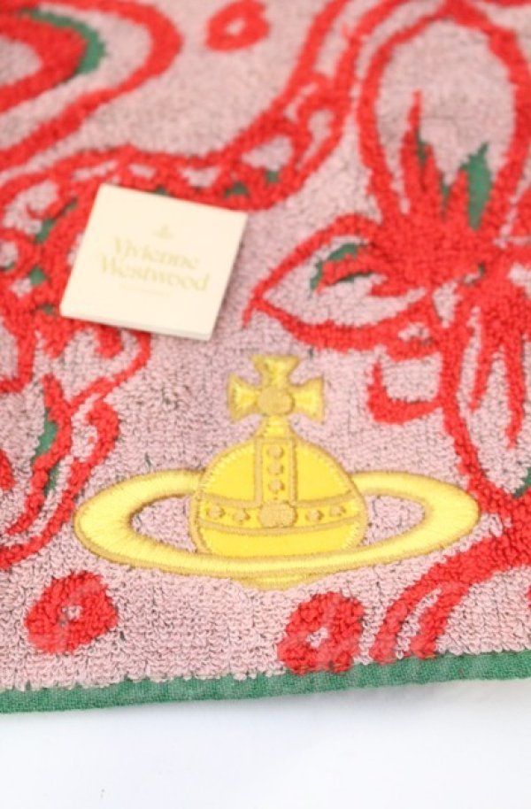 画像2: ヴィヴィアンウエストウッド 中古 / タオルハンカチ  ピンク×レッド  O-25-11-09-092-gd-IG-OS (2)
