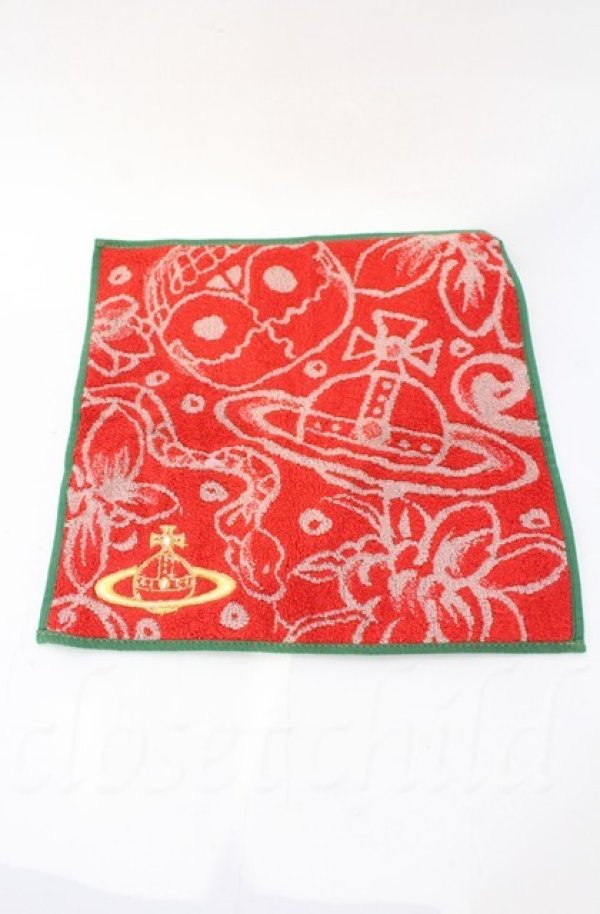 画像3: ヴィヴィアンウエストウッド 中古 / タオルハンカチ  ピンク×レッド  O-25-11-09-092-gd-IG-OS (3)