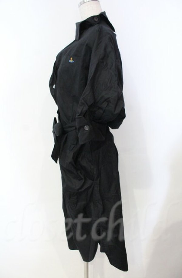 画像3: ヴィヴィアンウエストウッド 中古 / 変形カラーシャツワンピース 38 ブラック  O-25-11-09-009-op-IG-OS (3)