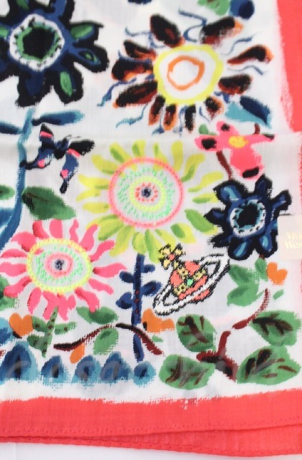 画像2: ヴィヴィアンウエストウッド 中古 / ハンカチーフ  ホワイト×ピンクスパンコール花  O-25-11-09-093-gd-IG-OS (2)