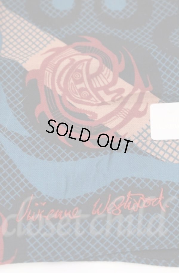 画像2: ヴィヴィアンウエストウッド 中古 / ハンカチーフ  ブラック×ブルー×ワイン  O-25-11-09-095-gd-IG-OS (2)