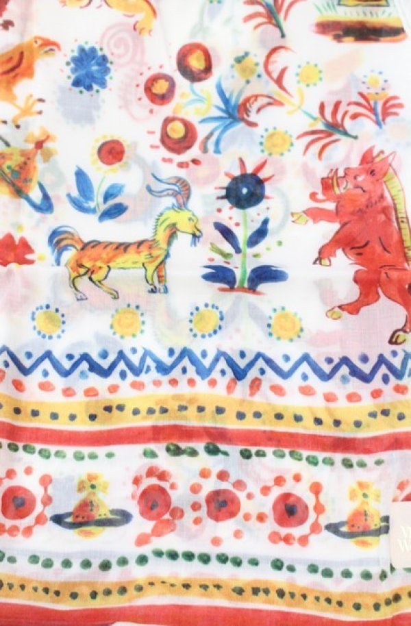 画像2: ヴィヴィアンウエストウッド 中古 / ハンカチーフ  ホワイト×マルチ  O-25-11-09-098-gd-IG-OS (2)