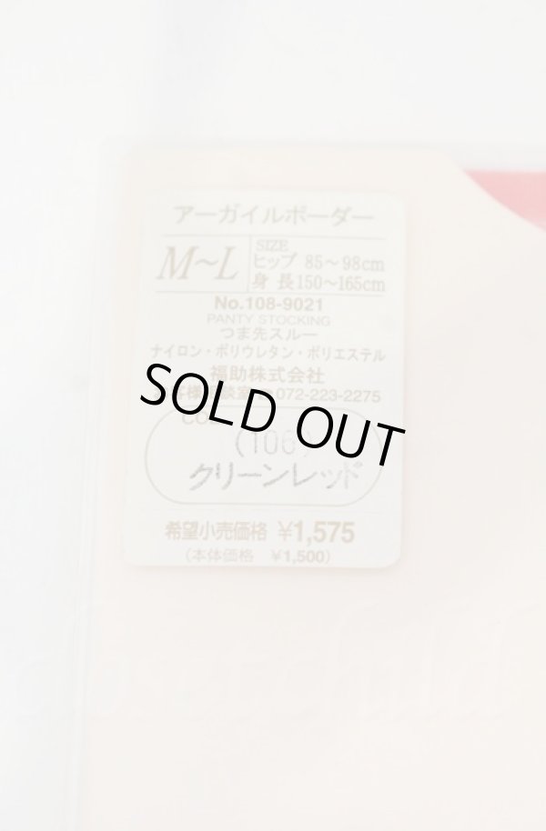 画像2: ヴィヴィアンウエストウッド 中古 / アーガイルボーダータイツ M-L レッド  O-25-11-09-102-gd-IG-ZH (2)