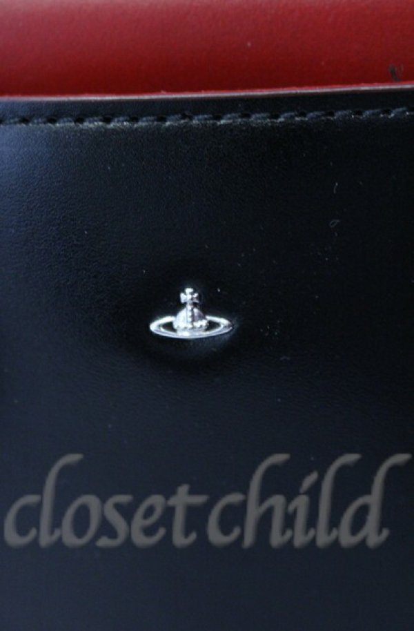 画像2: ヴィヴィアンウエストウッド 中古 / SIMPLE TINY ORB / トートバッグM  ブラック×レッド  O-25-11-09-107-ba-IG-OS (2)