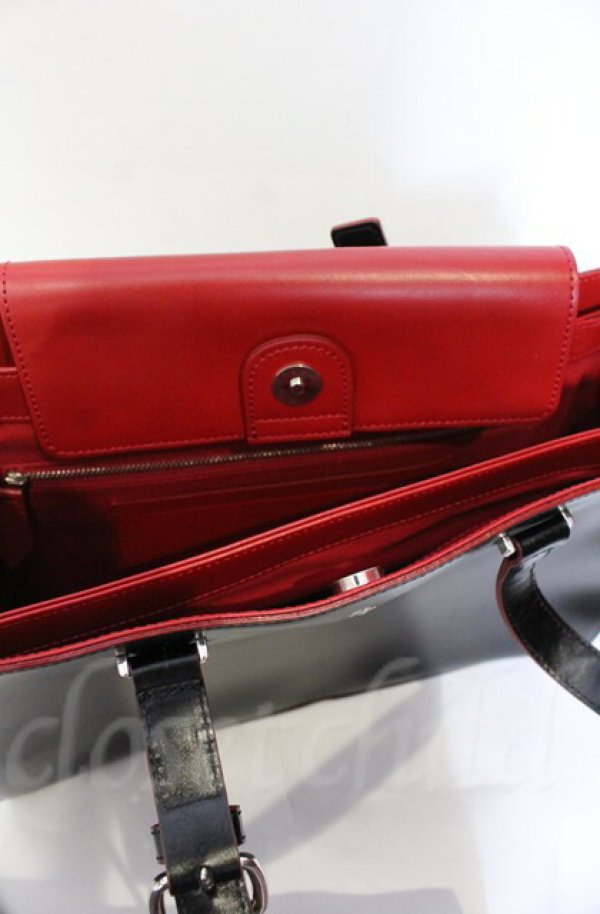 画像6: ヴィヴィアンウエストウッド 中古 / SIMPLE TINY ORB / トートバッグM  ブラック×レッド  O-25-11-09-107-ba-IG-OS (6)