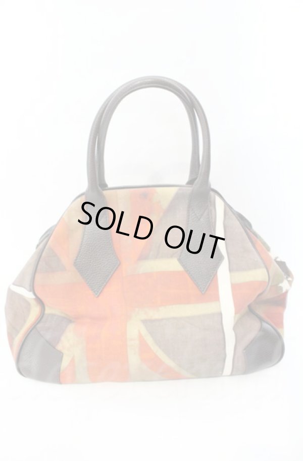 画像5: ヴィヴィアンウエストウッド 中古 / ユニオンジャックヤスミンバッグ  ブラウン系マルチカラー  O-25-11-09-111-ba-IG-OS (5)