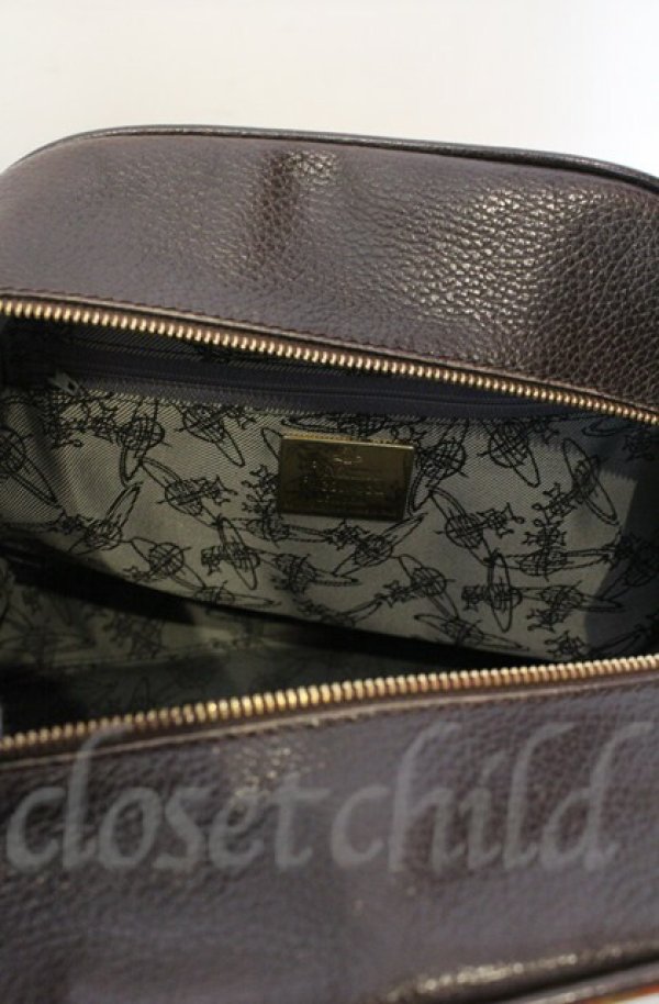 画像6: ヴィヴィアンウエストウッド 中古 / ユニオンジャックヤスミンバッグ  ブラウン系マルチカラー  O-25-11-09-111-ba-IG-OS (6)