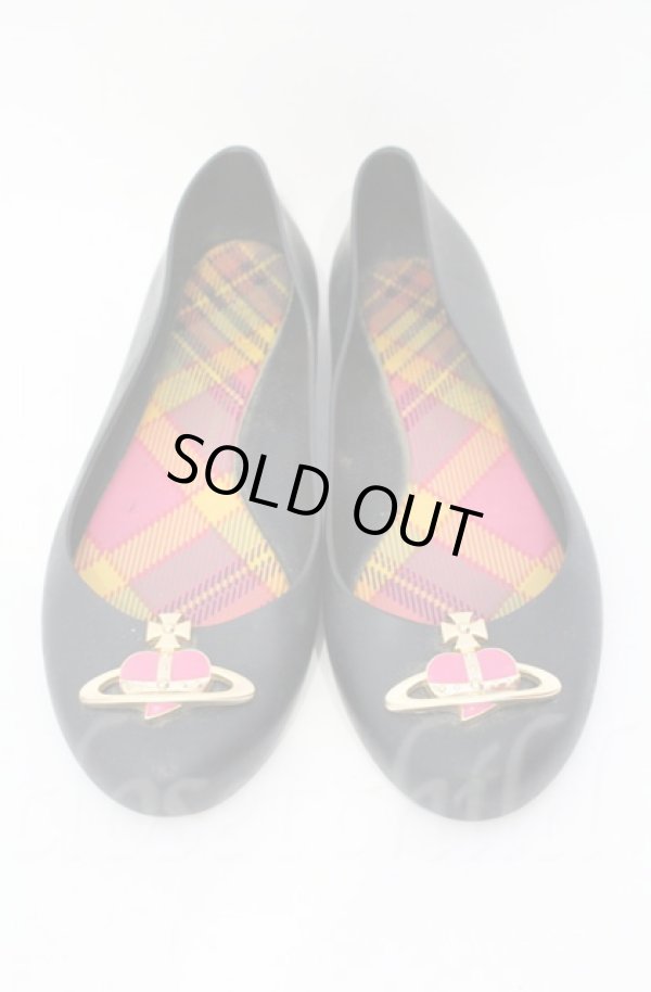 画像2: ヴィヴィアンウエストウッド×Melissa 中古 / バレリーナシューズ 約23.5〜24cm ブラック  O-25-11-09-113-sh-IG-OS (2)