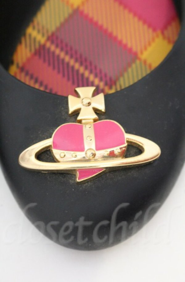 画像3: ヴィヴィアンウエストウッド×Melissa 中古 / バレリーナシューズ 約23.5〜24cm ブラック  O-25-11-09-113-sh-IG-OS (3)