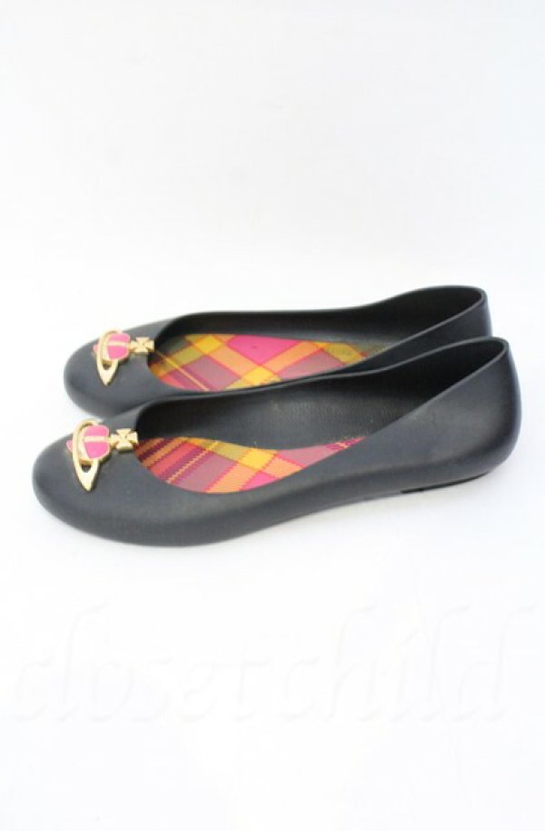 画像4: ヴィヴィアンウエストウッド×Melissa 中古 / バレリーナシューズ 約23.5〜24cm ブラック  O-25-11-09-113-sh-IG-OS (4)