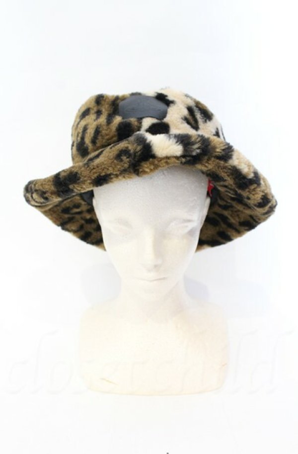 画像2: ヴィヴィアンウエストウッド 中古 / レオパードプリント　ボアバケットハット  ブラウン  O-25-11-09-116-ha-IG-OS (2)