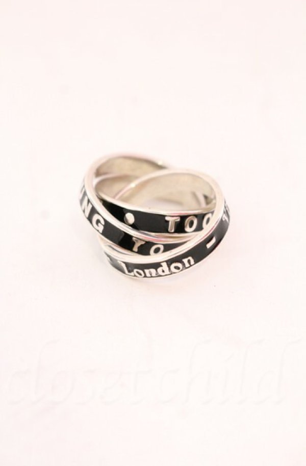 画像3: ヴィヴィアンウエストウッド 中古 / T.F.T.L3連リング M(15号) シルバーｘブラック  O-25-11-09-123-rg-YM-OS (3)