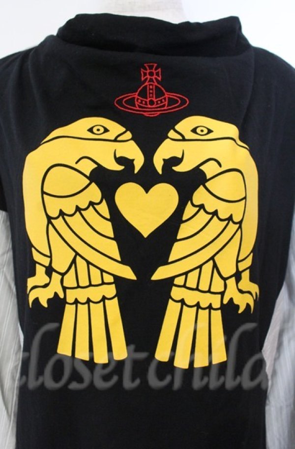 画像2: ヴィヴィアンウエストウッド 中古 / トルコオーガニック天竺Twin Eagle ワンピース（ツインイーグル） 00 ブラック×グレー  O-25-11-09-012-op-IG-OS (2)