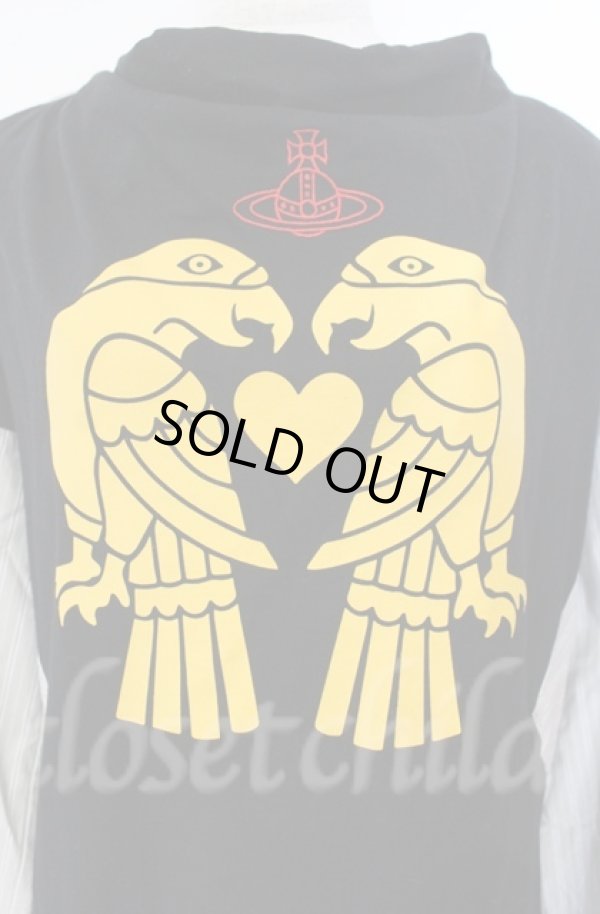 画像2: ヴィヴィアンウエストウッド 中古 / トルコオーガニック天竺Twin Eagle ワンピース（ツインイーグル） 00 ブラック×グレー  O-25-11-09-012-op-IG-OS (2)