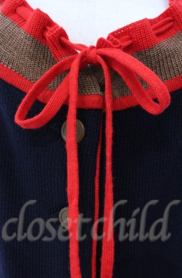 画像2: ヴィヴィアンウエストウッド 中古 / ザルツブルグカーディガン 00 ブラック×レッド×ブラウン  O-25-11-09-013-to-IG-OS (2)