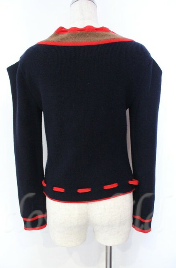 画像4: ヴィヴィアンウエストウッド 中古 / ザルツブルグカーディガン 00 ブラック×レッド×ブラウン  O-25-11-09-013-to-IG-OS (4)