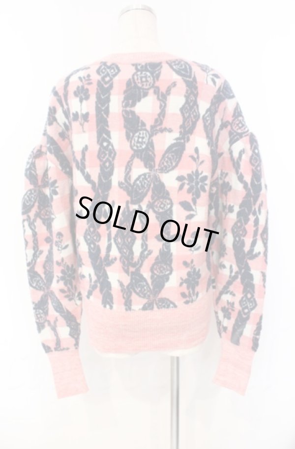 画像4: ヴィヴィアンウエストウッド 中古 / TYROLEAN FLOWER KNITギャザースリーブトップ（チロリアンフラワーニット） 00 ピンク  O-25-11-09-014-to-IG-OS (4)