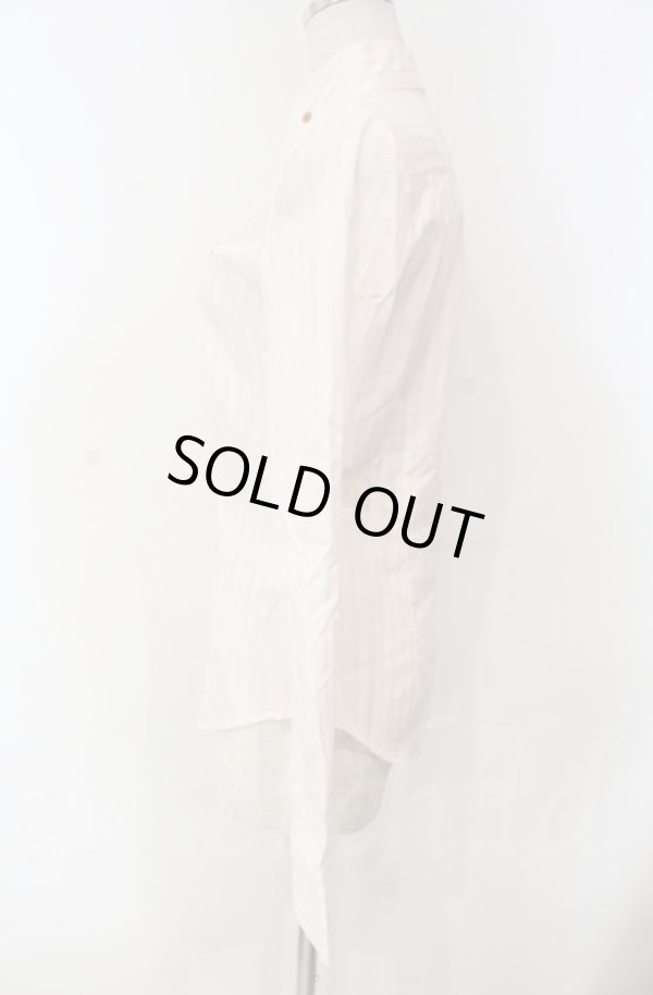 画像3: ヴィヴィアンウエストウッド 中古 / カラーオーブ刺繍高衿ストライプブラウス 40 ピンク  O-25-11-09-016-bl-YM-ZH (3)