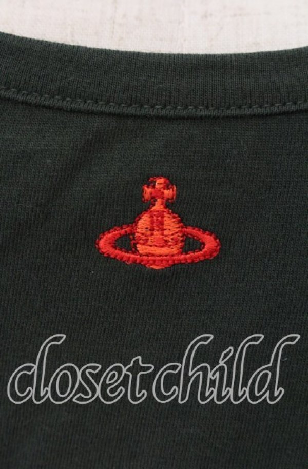 画像2: ヴィヴィアンウエストウッド 中古 / CHOICE 単色オーブ刺繍七分袖カットソー 3 カーキ  O-25-11-16-023-to-YM-OS (2)
