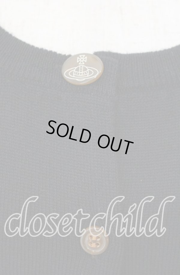 画像2: ヴィヴィアンウエストウッド 中古 / 単色オーブ刺繍ラウンドネックカーディガン 2 ブラック  O-25-11-16-024-to-YM-OS (2)