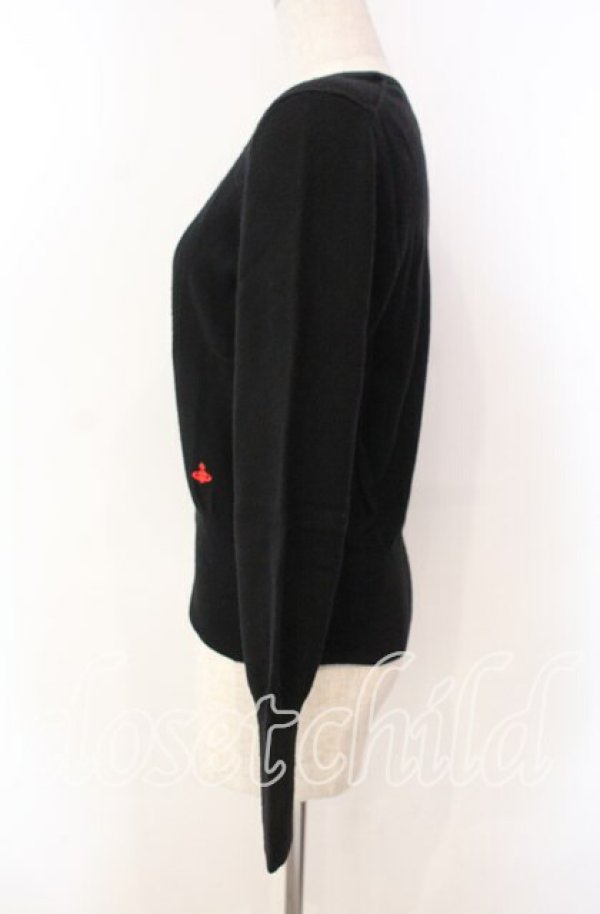 画像4: ヴィヴィアンウエストウッド 中古 / 単色オーブ刺繍ラウンドネックカーディガン 2 ブラック  O-25-11-16-024-to-YM-OS (4)