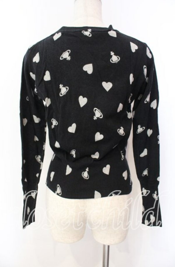 画像4: ヴィヴィアンウエストウッド 中古 / ハートオーブ総柄カーディガン 2 ブラック  O-25-11-16-025-to-YM-OS (4)