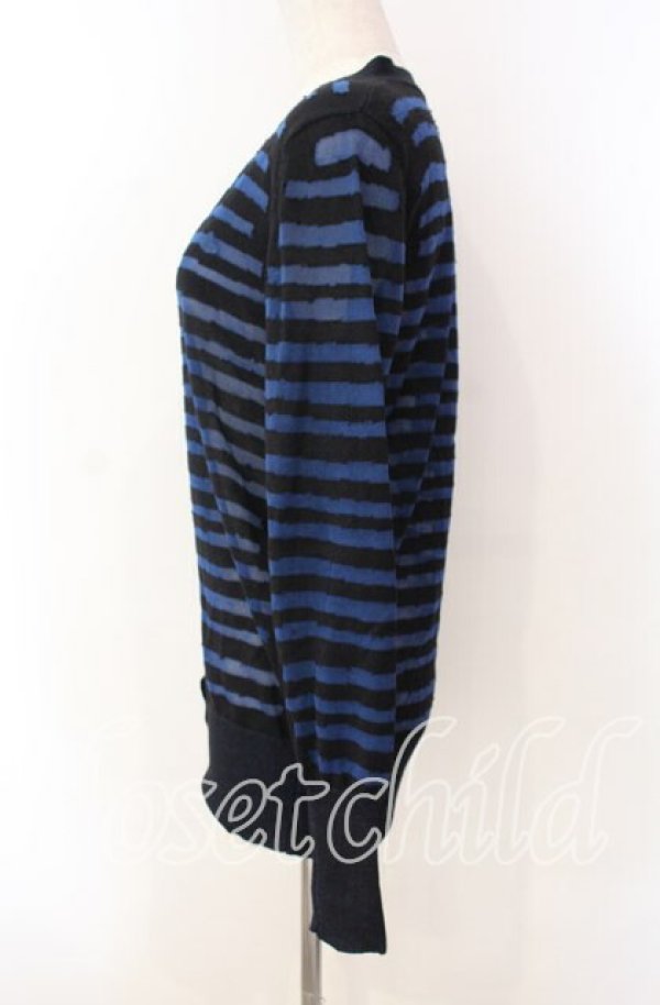 画像3: ヴィヴィアンウエストウッド 中古 / シースルーボーダーカーディガン 2 ブルーｘブラック  O-25-11-16-026-to-YM-OS (3)