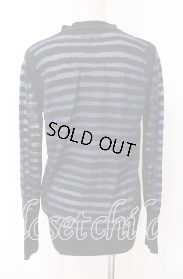 画像4: ヴィヴィアンウエストウッド 中古 / シースルーボーダーカーディガン 2 ブルーｘブラック  O-25-11-16-026-to-YM-OS (4)