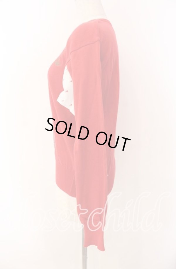 画像4: ヴィヴィアンウエストウッド 中古 / CHOICE オーブ刺繍カーディガン 2 レッド  O-25-11-16-027-to-YM-OS (4)