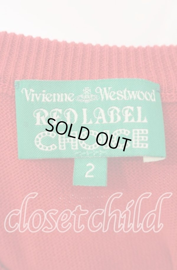 画像6: ヴィヴィアンウエストウッド 中古 / CHOICE オーブ刺繍カーディガン 2 レッド  O-25-11-16-027-to-YM-OS (6)