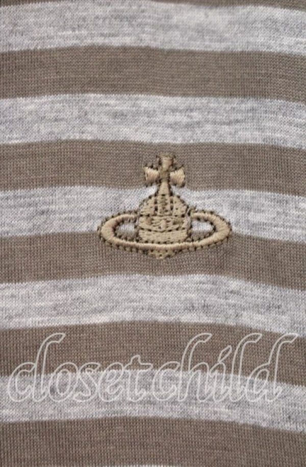 画像4: ヴィヴィアンウエストウッド 中古 / ボーダーカットワンピース 2 グレー  O-25-11-16-029-to-YM-OS (4)